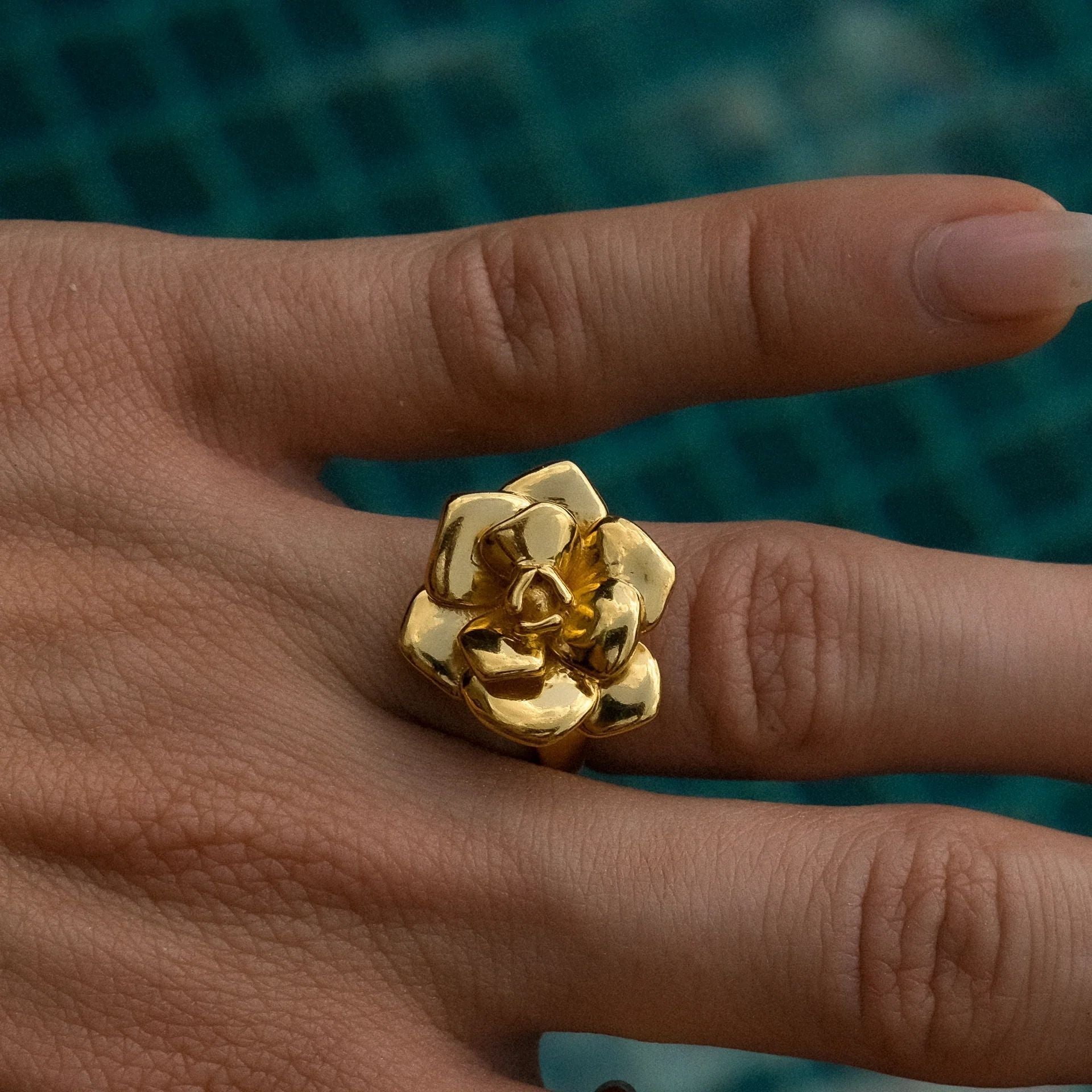 Gold Blooming Rose Ring