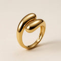 Gold Double Teardrop Bypass Ring