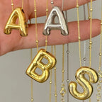 Bubble Letter Initial Necklace