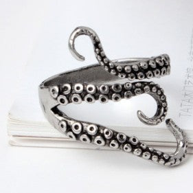 Silver Octopus Tentacle Wrap Ring