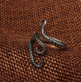 Silver Octopus Tentacle Wrap Ring