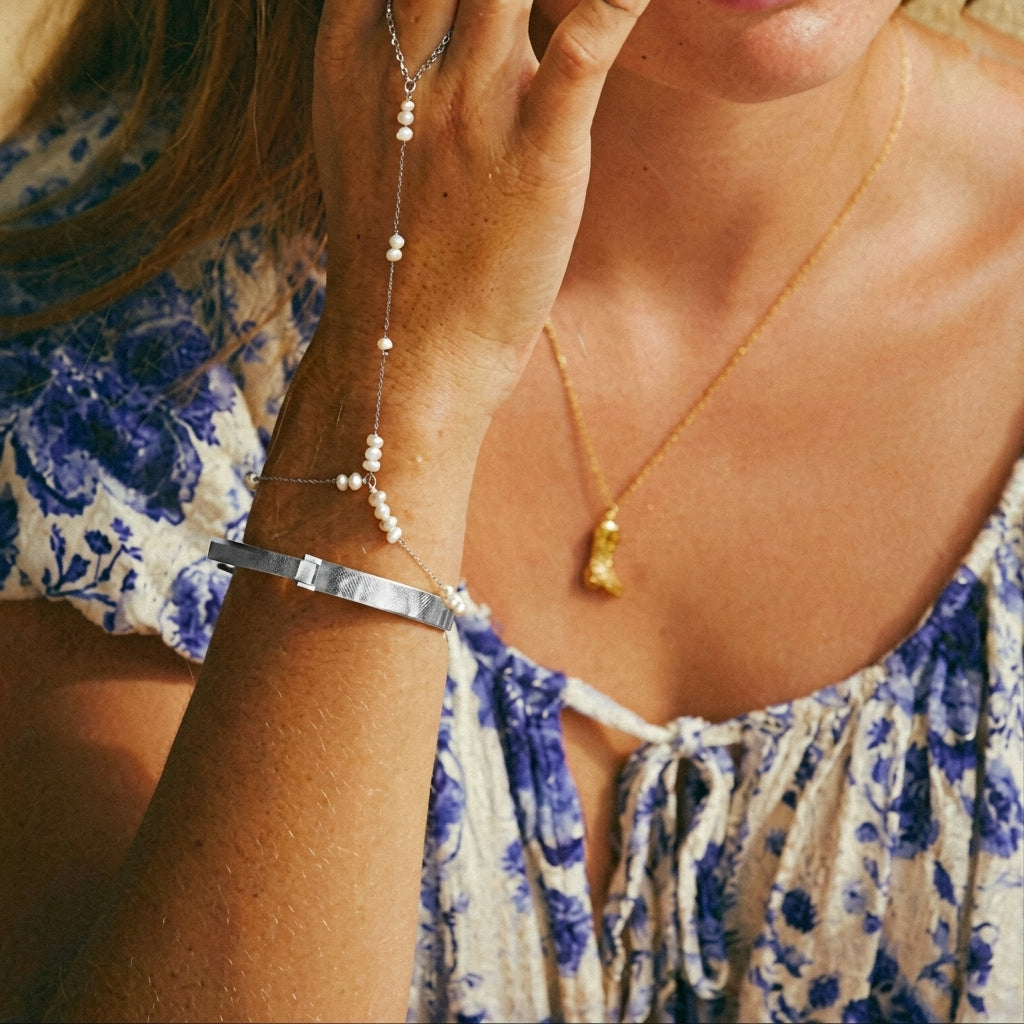 Silver Engravable Bar Bracelet