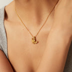 Gold Cherub Angel Pendant Necklace