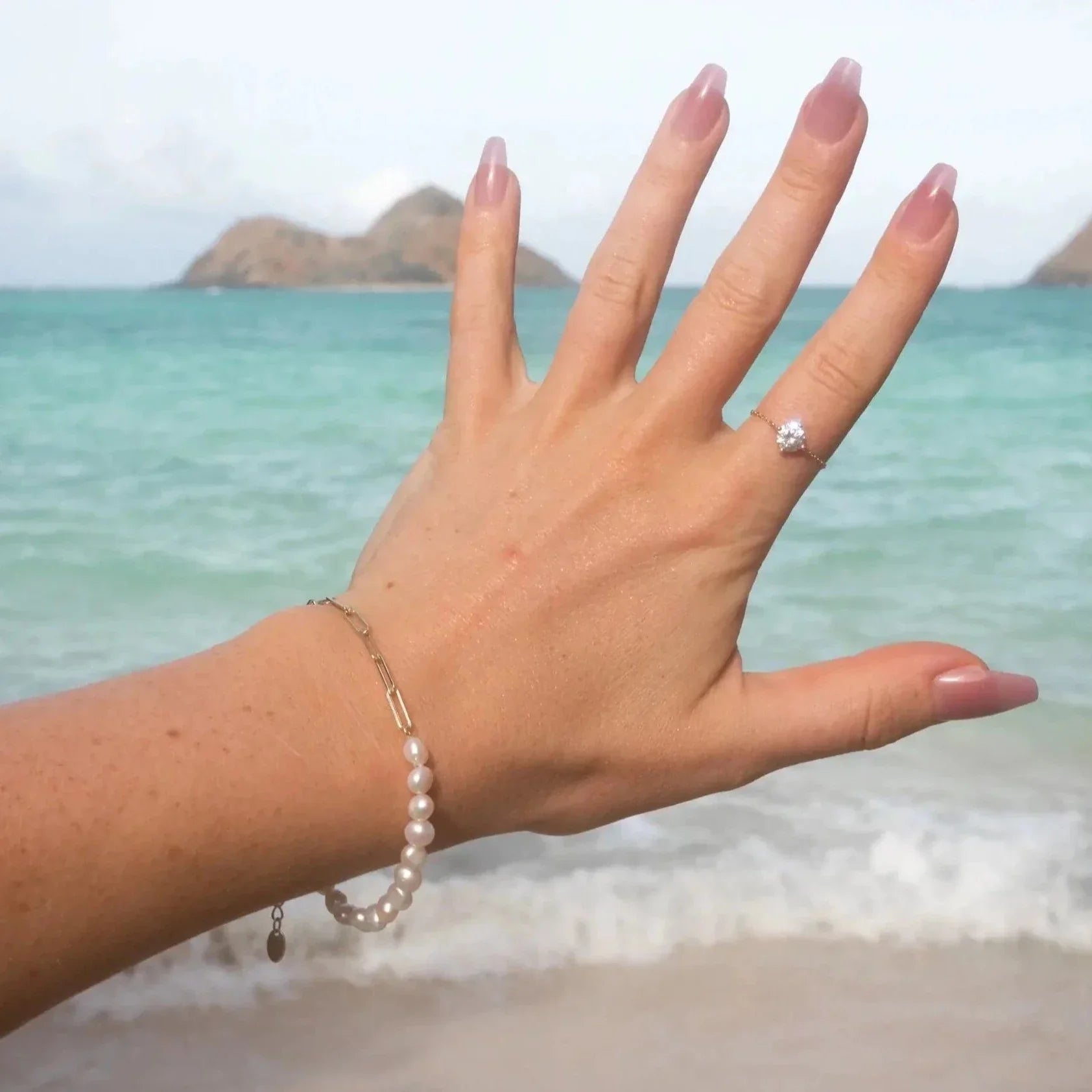 Pearl Paperclip Chain Bracelet