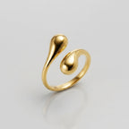Gold Double Teardrop Wrap Ring