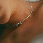 Silver Snake Chain Bow Necklace