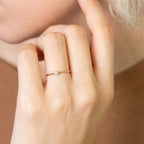 Dainty Gold Birthstone Solitaire Crystal Ring