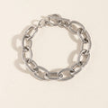 Silver Chunky Oval Link Chain Bracelet