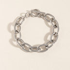 Silver Chunky Oval Link Chain Bracelet