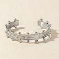 Textured Silver Cuff Bracelet