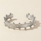 Textured Silver Cuff Bracelet