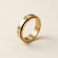 Gold Spinning Band with Stones Ring