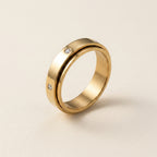 Gold Spinning Band with Stones Ring