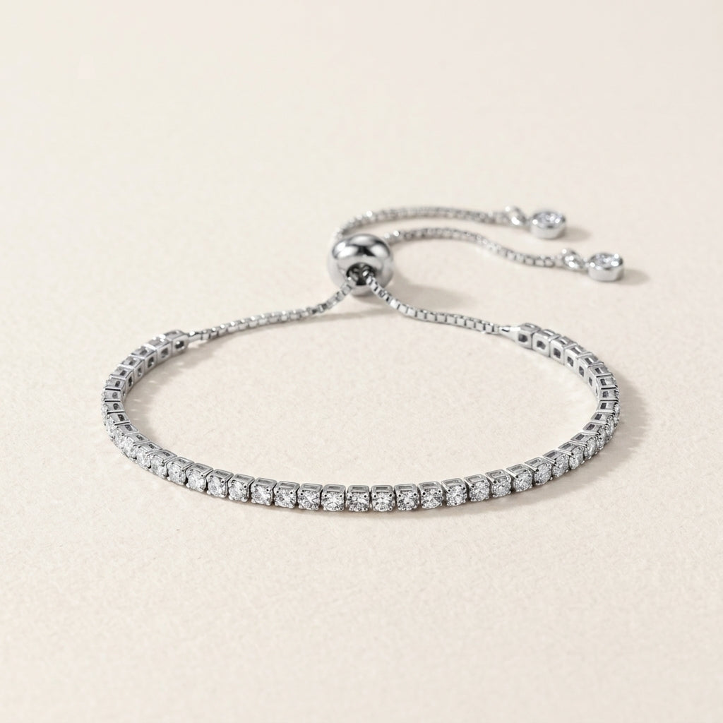 Silver Adjustable Tennis Bracelet