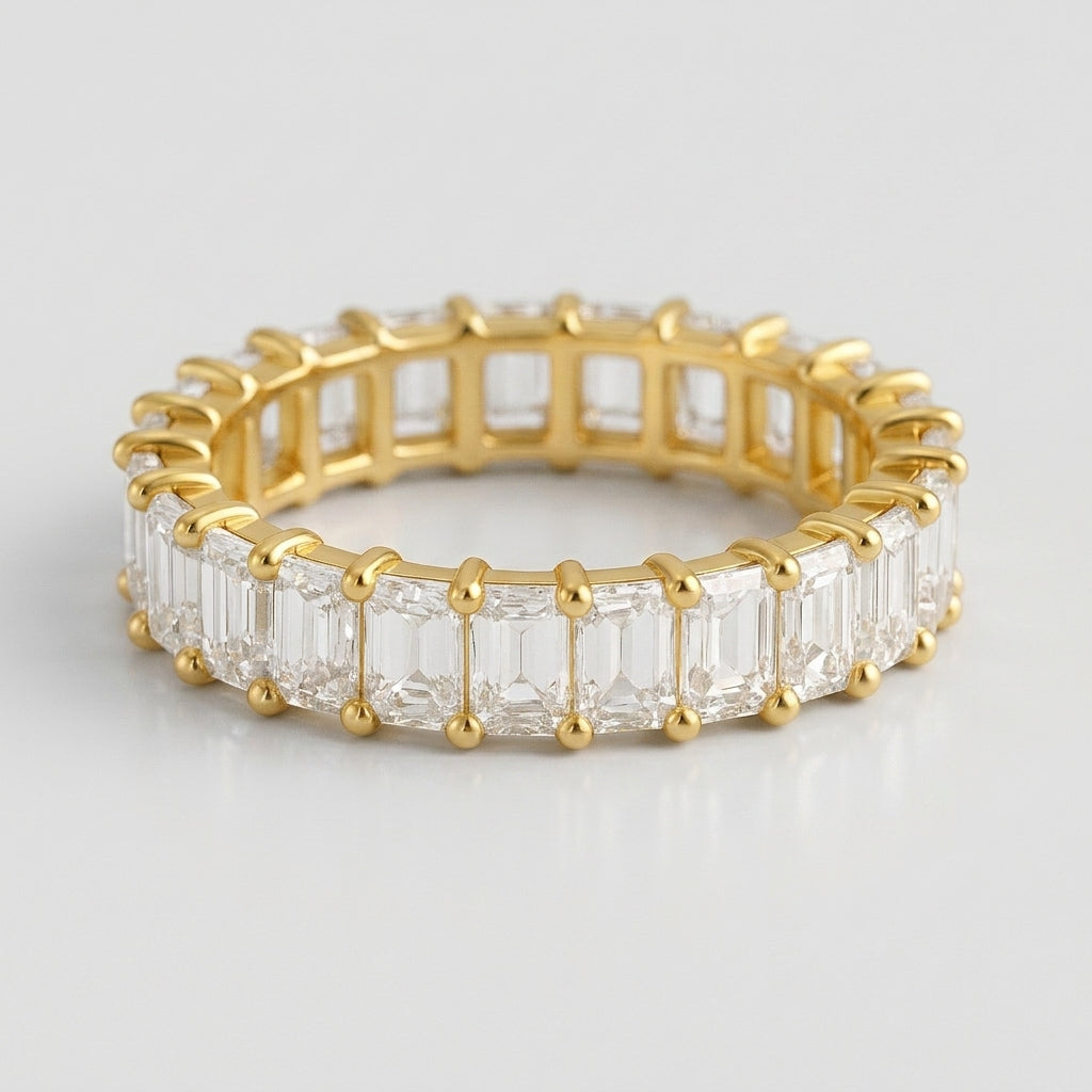 Crystal Eternity Band Gold Ring