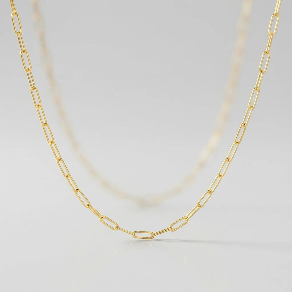 Gold Paperclip Chain Necklace