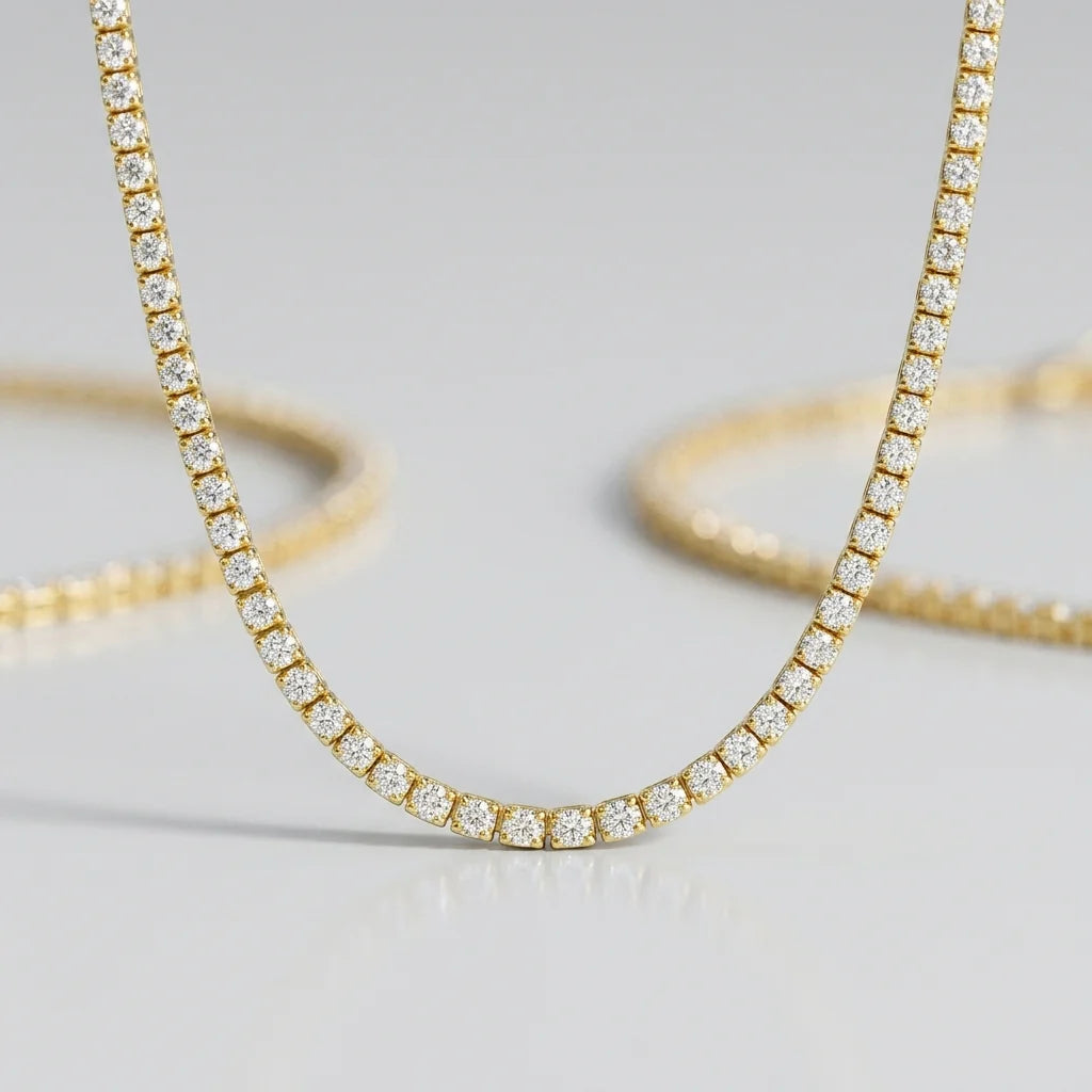 Sparkling Crystal Tennis Necklace