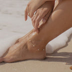 Gold Chain Pearl Station Anklet