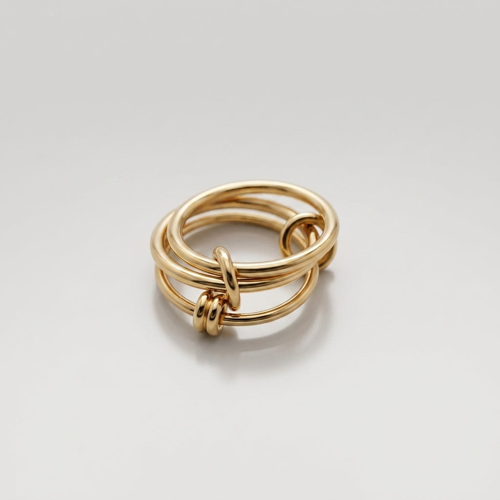 Gold Knot Stacking Ring Set