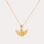 Gold Cherub Angel Pendant Necklace