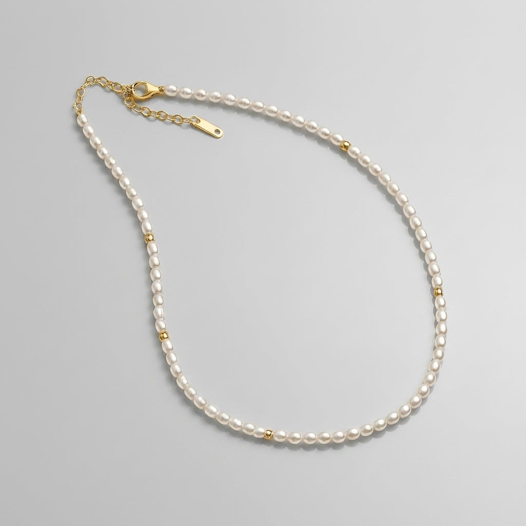 Pearl & Gold Beaded Layered Necklace