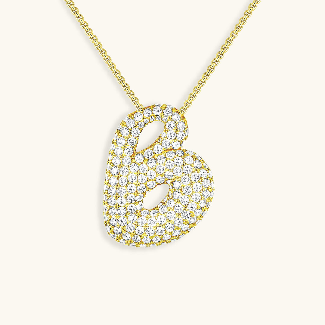 Hailey Bubble Initial Gold Necklace