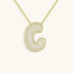 Hailey Bubble Initial Gold Necklace