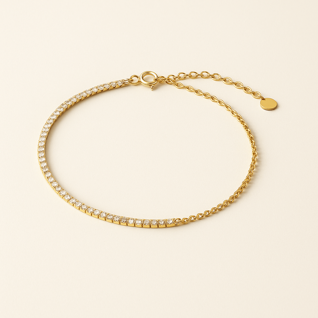 Gold Starlight Cascade Tennis Bracelet