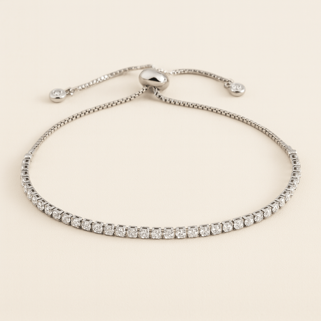 Silver Adjustable Tennis Bracelet