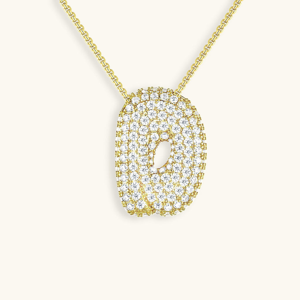 Hailey Bubble Initial Gold Necklace