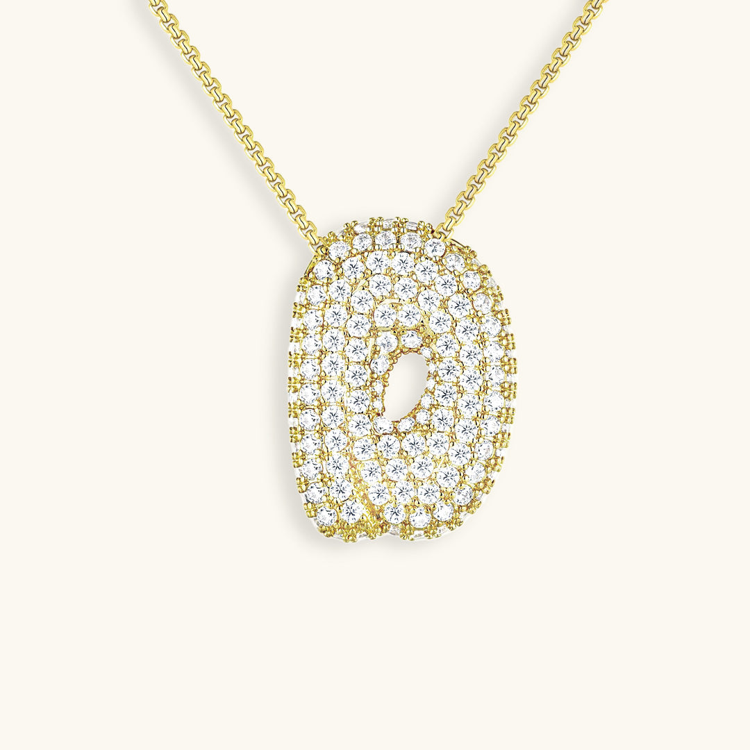 Hailey Bubble Initial Gold Necklace