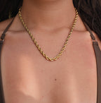 Gold Twisted Rope Chain Necklace