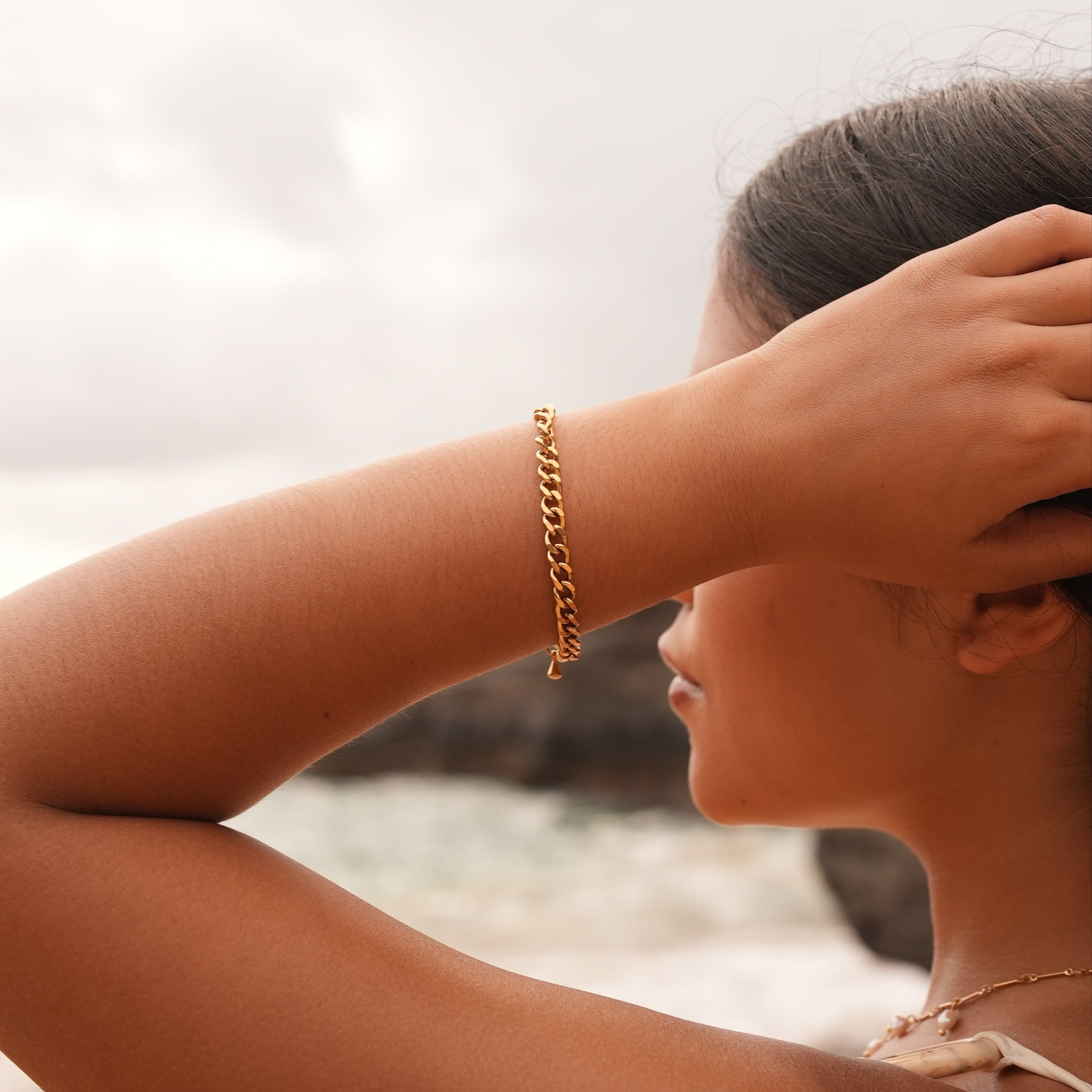 Gold Cuban Link Chain Bracelet