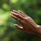 Gold Double Teardrop Wrap Ring