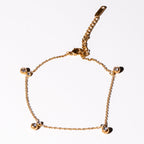 Gold Dangling Crystal Cluster Charm  Anklet