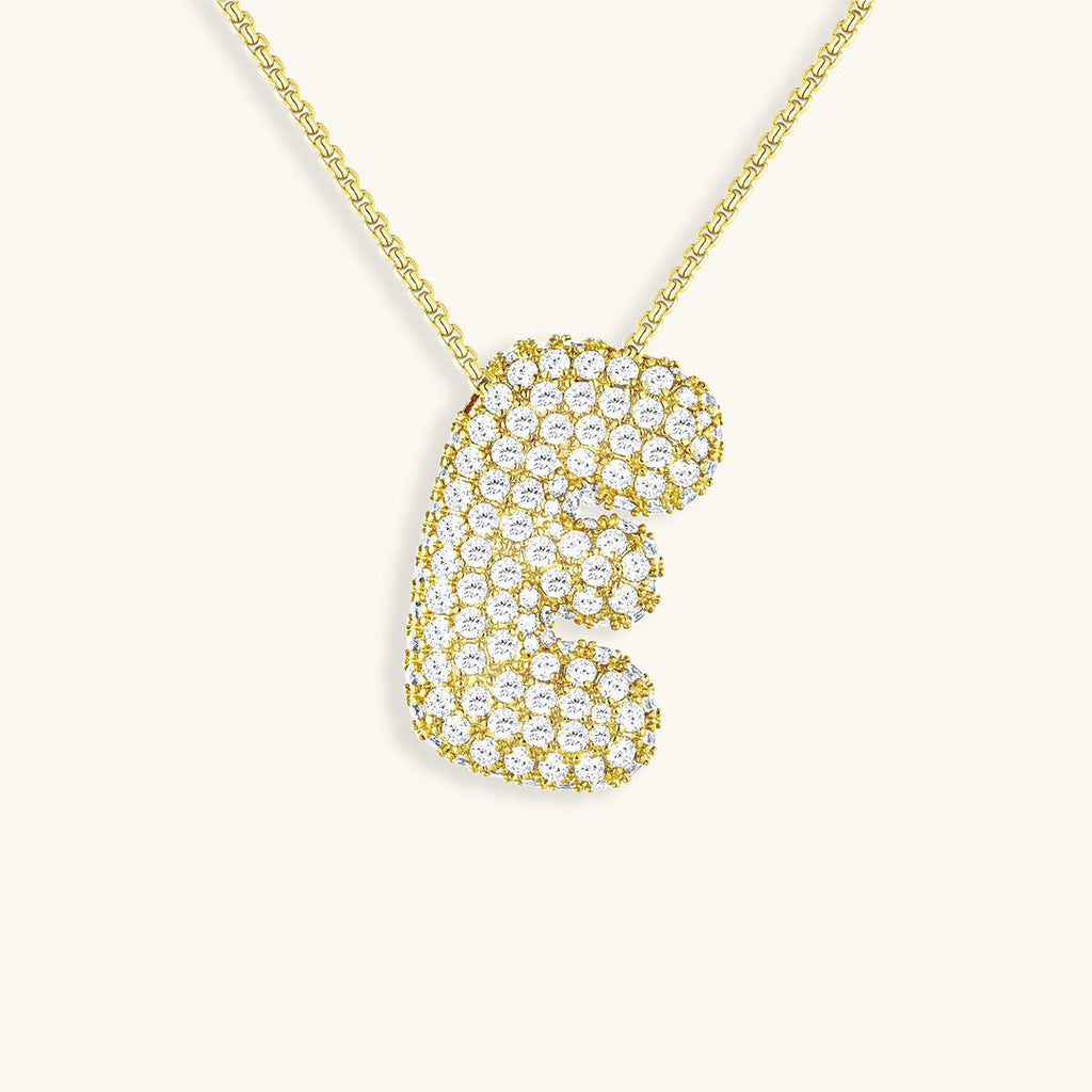 Hailey Bubble Initial Gold Necklace