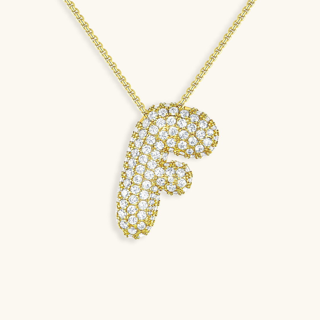 Hailey Bubble Initial Gold Necklace