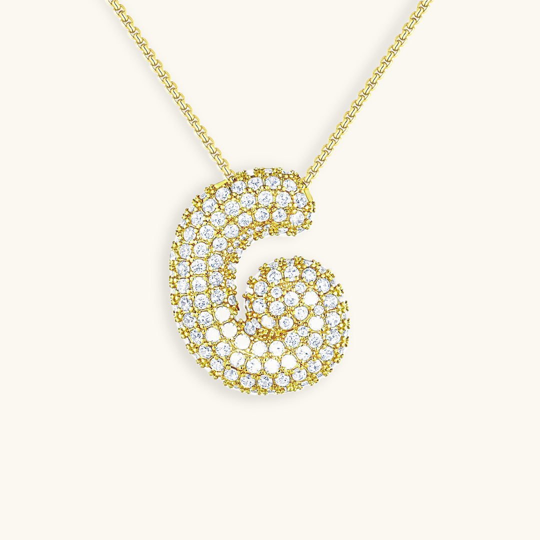 Hailey Bubble Initial Gold Necklace