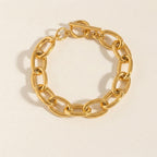 Gold Chunky Oval Link Chain Bracelet