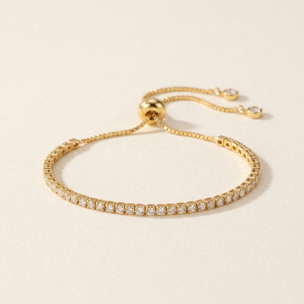 Gold Adjustable Tennis Bracelet