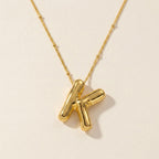 Bubble Letter Initial Necklace