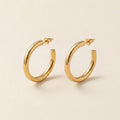 Gold Open Hoop Stud Earrings