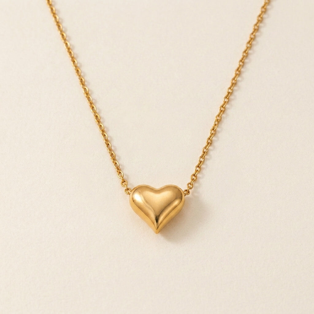 Mini Puffed Heart Necklace