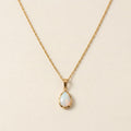 Gold Opal Drop Necklace