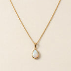 Gold Opal Drop Necklace