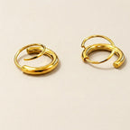 Gold Double Wrap Huggie Hoop Earrings