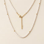 Pearl & Gold Beaded Layered Necklace