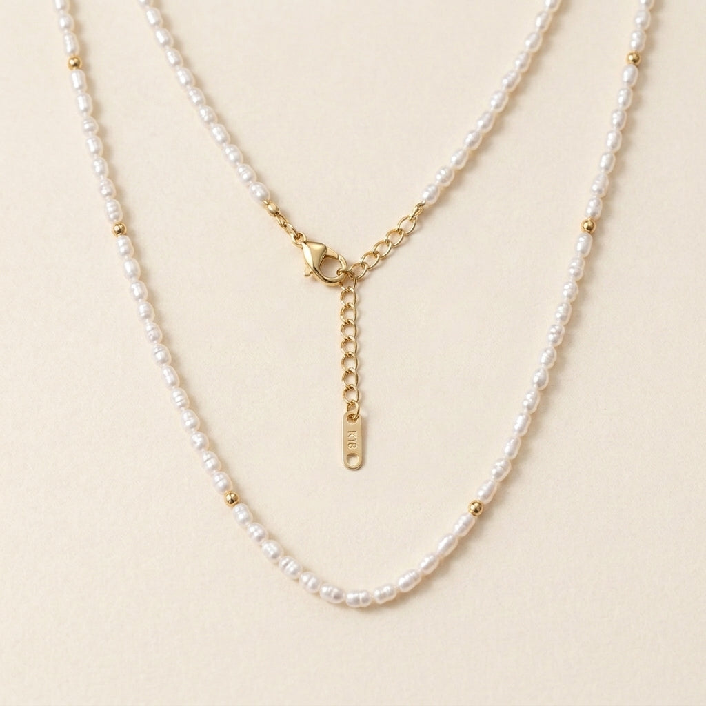 Pearl & Gold Beaded Layered Necklace