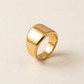 Gold Wide Flat-Top Signet Ring
