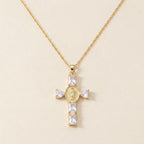 Virgin Mary Cross Pendants Necklace